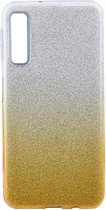 Ntech Hoesje Geschikt Voor Samsung Galaxy A7 2018 - Glamour Glitter Dual Layer Back Cover TPU Hoesje - Zilver & Goud
