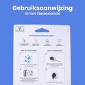 Verpakking met installatie-instructies: "Hoe te installeren" en "Hoe te gebruiken". Veiligheid voor kinderen, eenvoudige installatie.