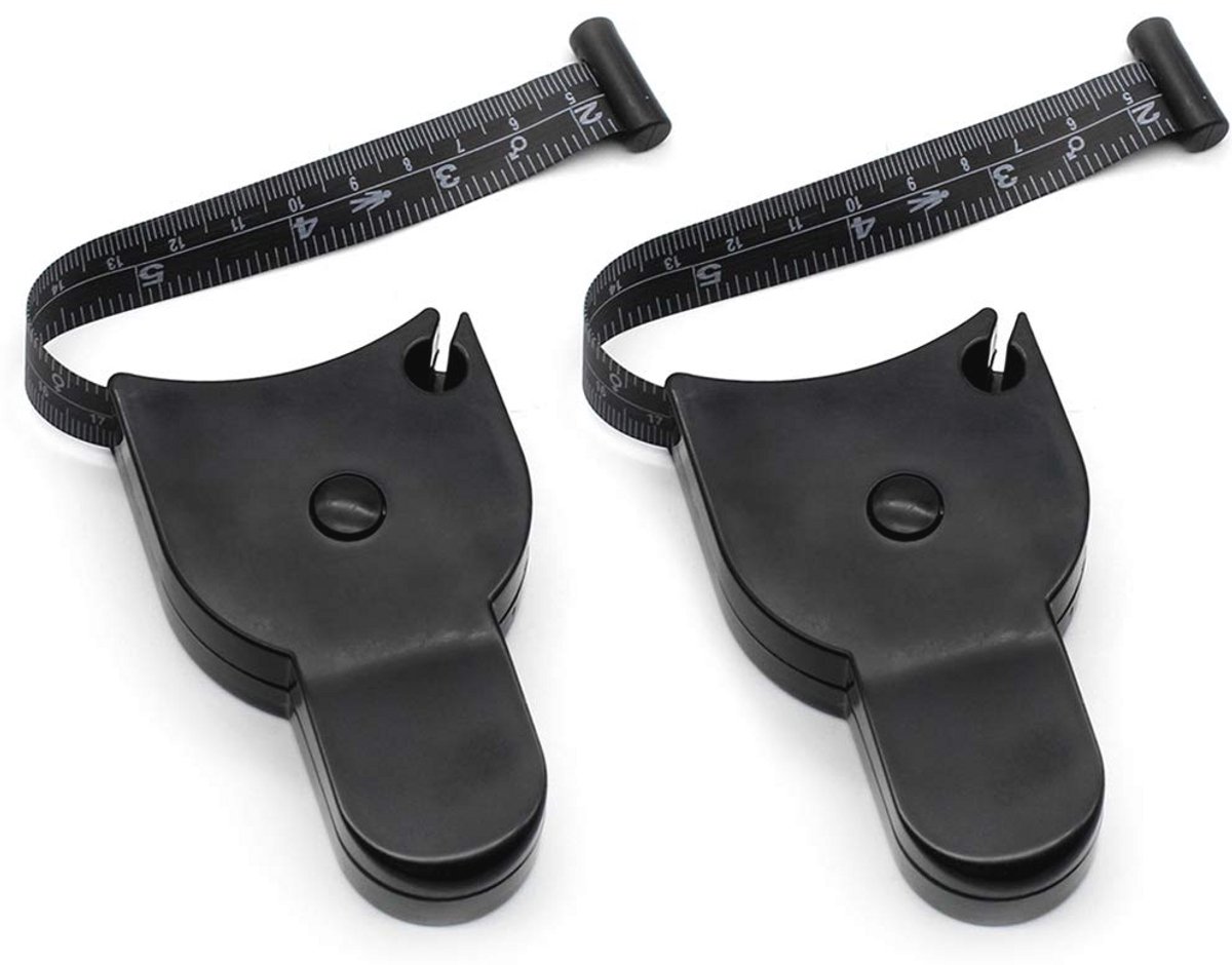 2 Stuks Lichaamstape 150 mm - Intrekbaar Meetlint voor Lichaamsmeting en Vetmeting