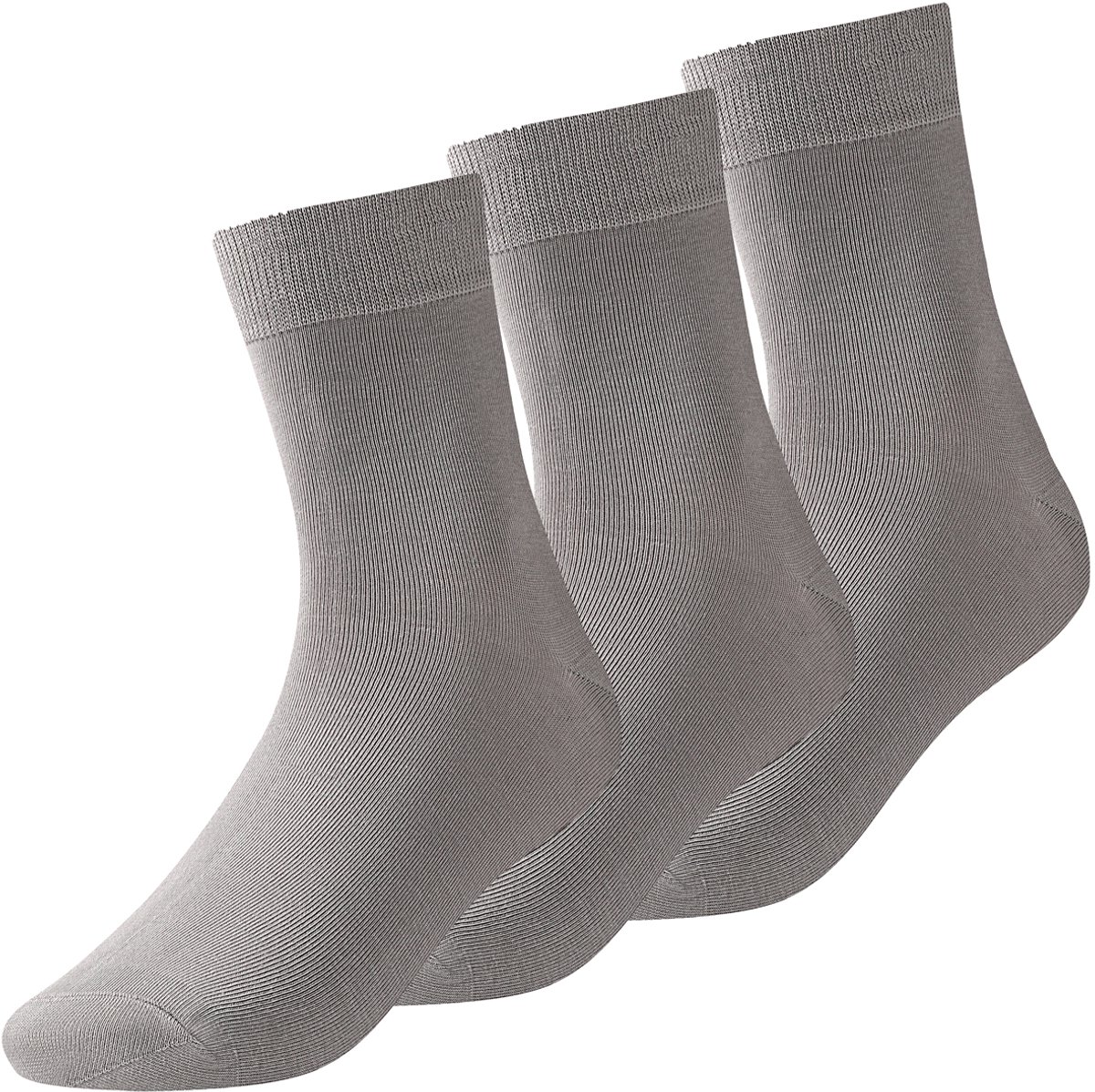 Allthemen Herensokken Katoen - Normale Sokken - Multi Pack - 3 Paar - Maat One Size - Lichtgrijs