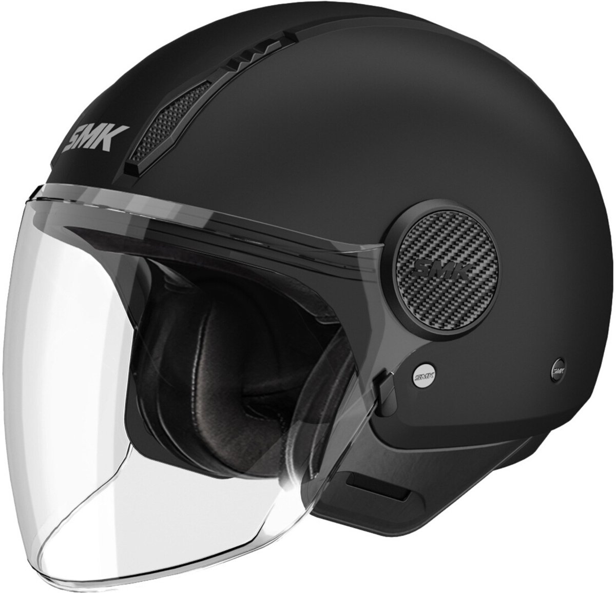 SMK Laminar Mat Zwart Jethelm - Helm