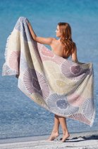 ZusenZomer hamamdoek XL ALYA - 95 x 190 cm- Hamam strandlaken- Badlaken-Saunadoek- Katoen- Fairtrade-Blauw Rood