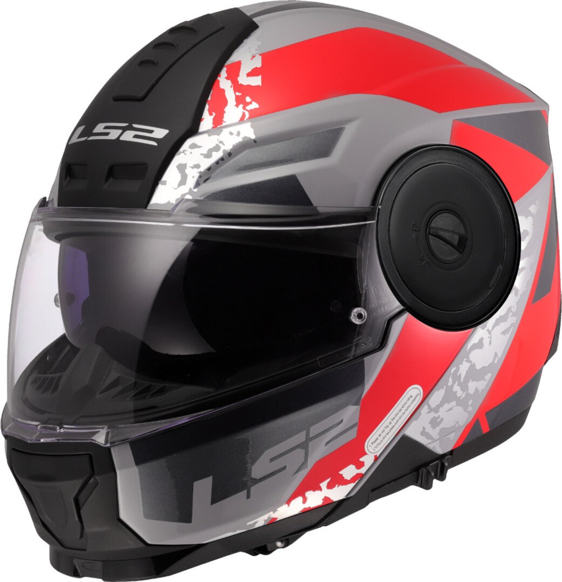 LS2 FF902 Scope II systeemhelm Oxyd grijs rood XXL