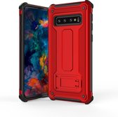 Ntech Samsung Galaxy S10+ Armor hoesje met Kickstand - Rood