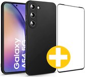 Hoesje en Screenprotector Combi Geschikt Voor Samsung A54 - Zwart Hoesje + Premium Screenprotector
