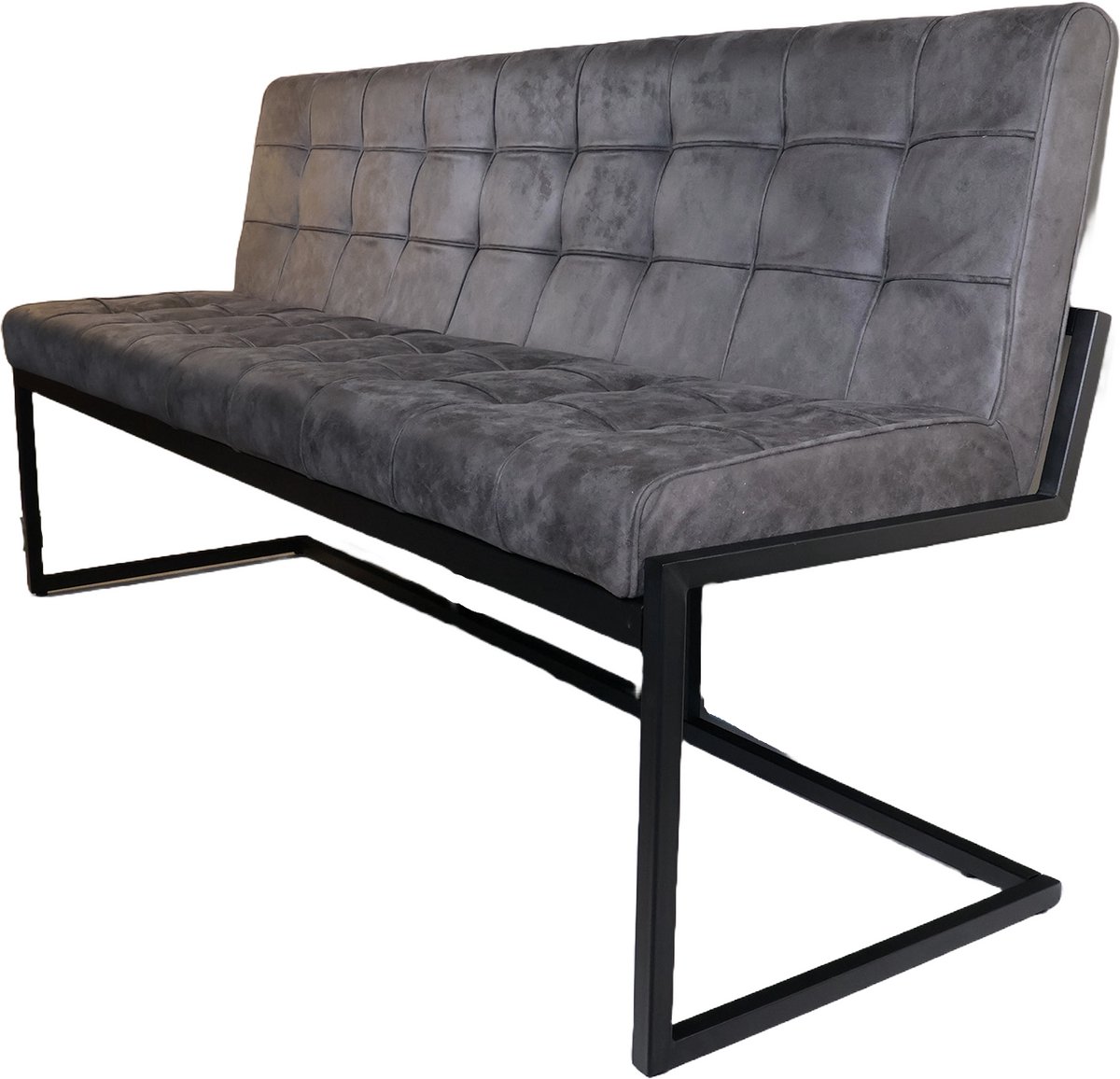 Lizzely Garden & Living Eetkamerbank 180cm Vito antraciet microvezel eetbank