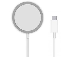 Magnetische Draadloze Oplader – 15W – geschikt voor MagSafe iPhone 17 / 16 / 15 / 14 / 13 / 12 Pro / Mini / Pro Max – Series – AirPods 3 / 2/ Pro – Apple Watch – USB C – 1M – Wit
