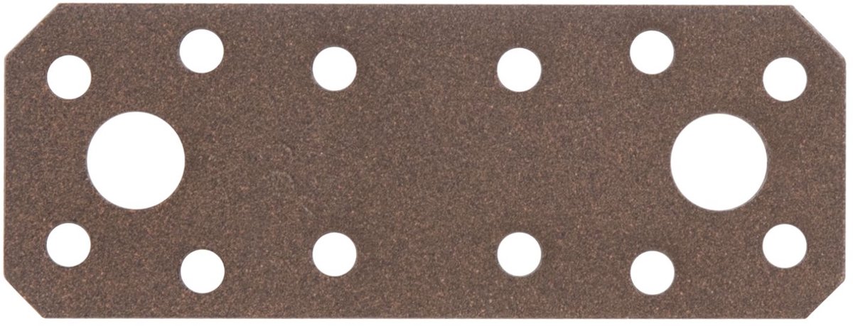 Alberts 822224 DURAVIS® platte verbinder, roestbruin duplex gecoat, afmetingen 96 x 35 x 2,5 mm, 50er Set