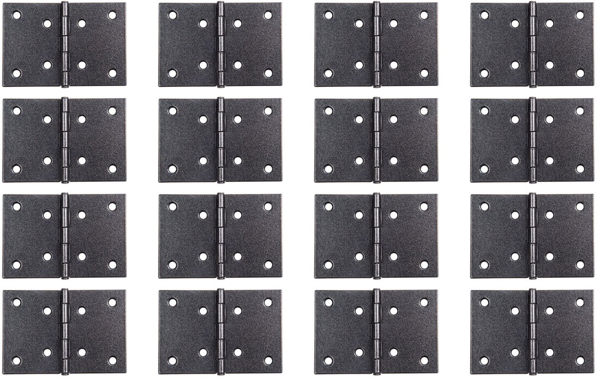 Alberts 823047 DURAVIS® breed scharnier, zwart diamant duplex gecoat, afmetingen 60 x 90 x 1,25 mm, set van 16