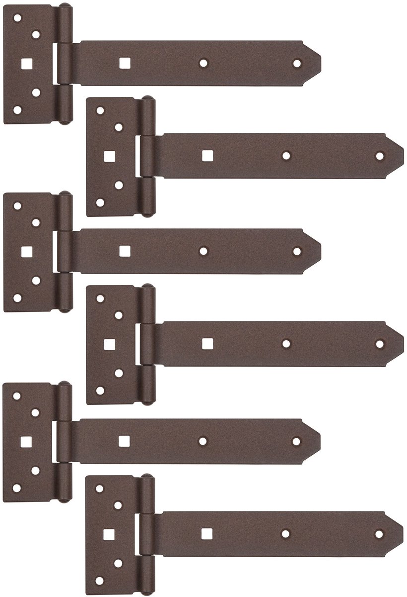 Alberts 822040 DURAVIS® kruisheng met geklonken pen, roestbruin duplex gecoat, heng 192 x 34 mm, scharnier 45 x 90 mm, set van 6