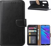 Ntech Portemonnee Hoesje/Book Case met Opbergvakjes & Magneetflapje voor Huawei Y6 2019 - Zwart