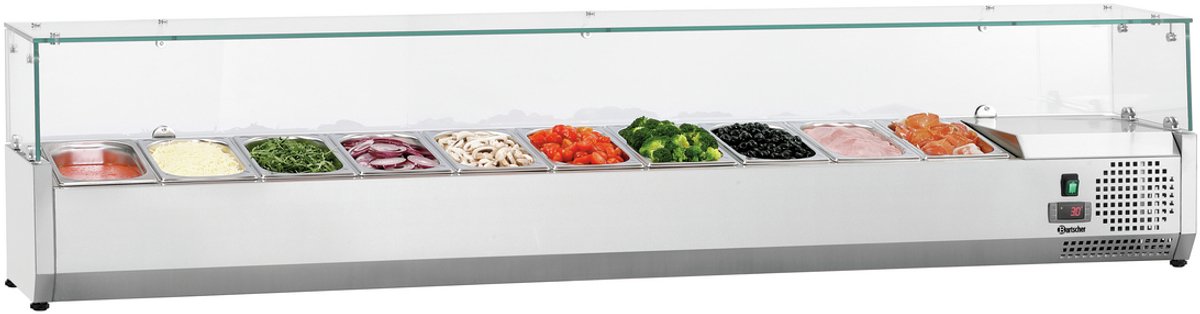 Bartscher Opzetkoelvitrine - 10x 1/4 GN - 230V - 2005x352x435mm