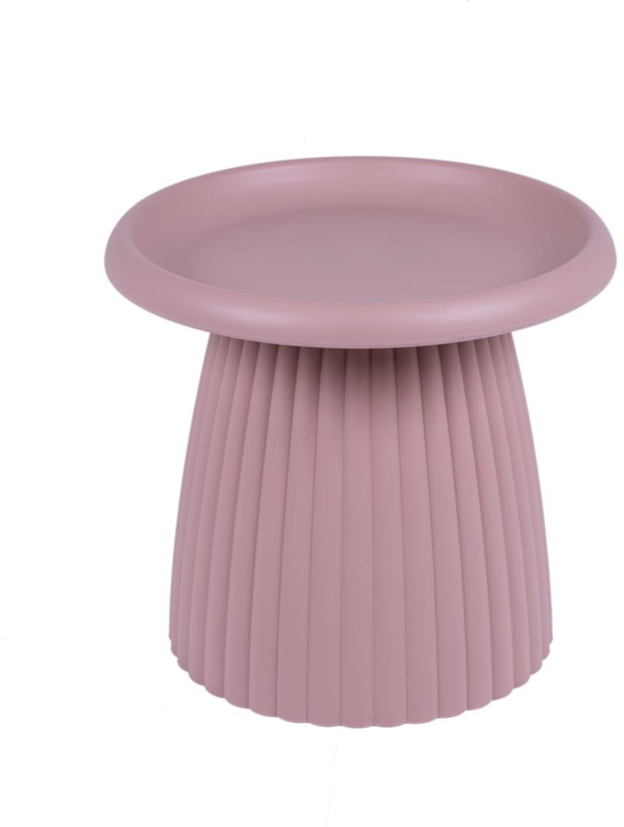 MaximaVida kunststof bijzettafel Mila rond 50 cm zalmroze