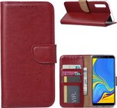 Ntech Samsung Galaxy A7 (2018) Portemonnee Hoesje / Book Case - Bordeaux Rood