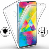 Ntech Samsung Galaxy M20 Dual TPU Case hoesje 360° Cover 2 in 1 Case ( Voor en Achter) Transparant