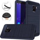 Ntech Soft Brushed TPU Hoesje Geschikt Voor Samsung Galaxy J6 (2018) - Donker Blauw