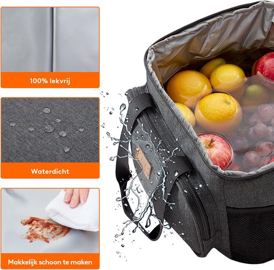 Opvouwbare geïsoleerde koeltas, 15 liter, donkergrijs - Ideaal voor lunch, picknick, werk en reizen van RALA — afbeelding 5