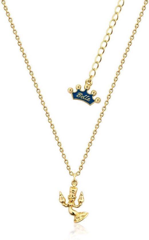 Disney ketting met Beauty & the Beast hanger van Lumiere goudkleurig