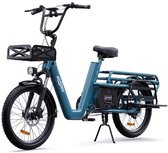 Bol.com Elektrische Fiets OT01 E-Cargo Bike - 1300Wh/27Ah Accu - 100 km Bereik - Shimano Derailleur- Hydraulische Schijfremmen -... aanbieding