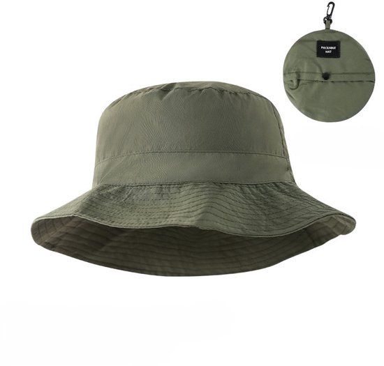 Waterdichte vishoed – unisex – opvouwbaar – legergroen