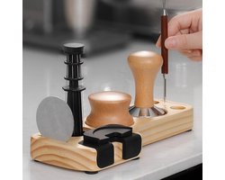 Espresso Tamper Station 51 - 58 mm Vaststation - Barista Accessoires - Tamperhouder voor Koffiefilter - ABS Zwart espresso tamper