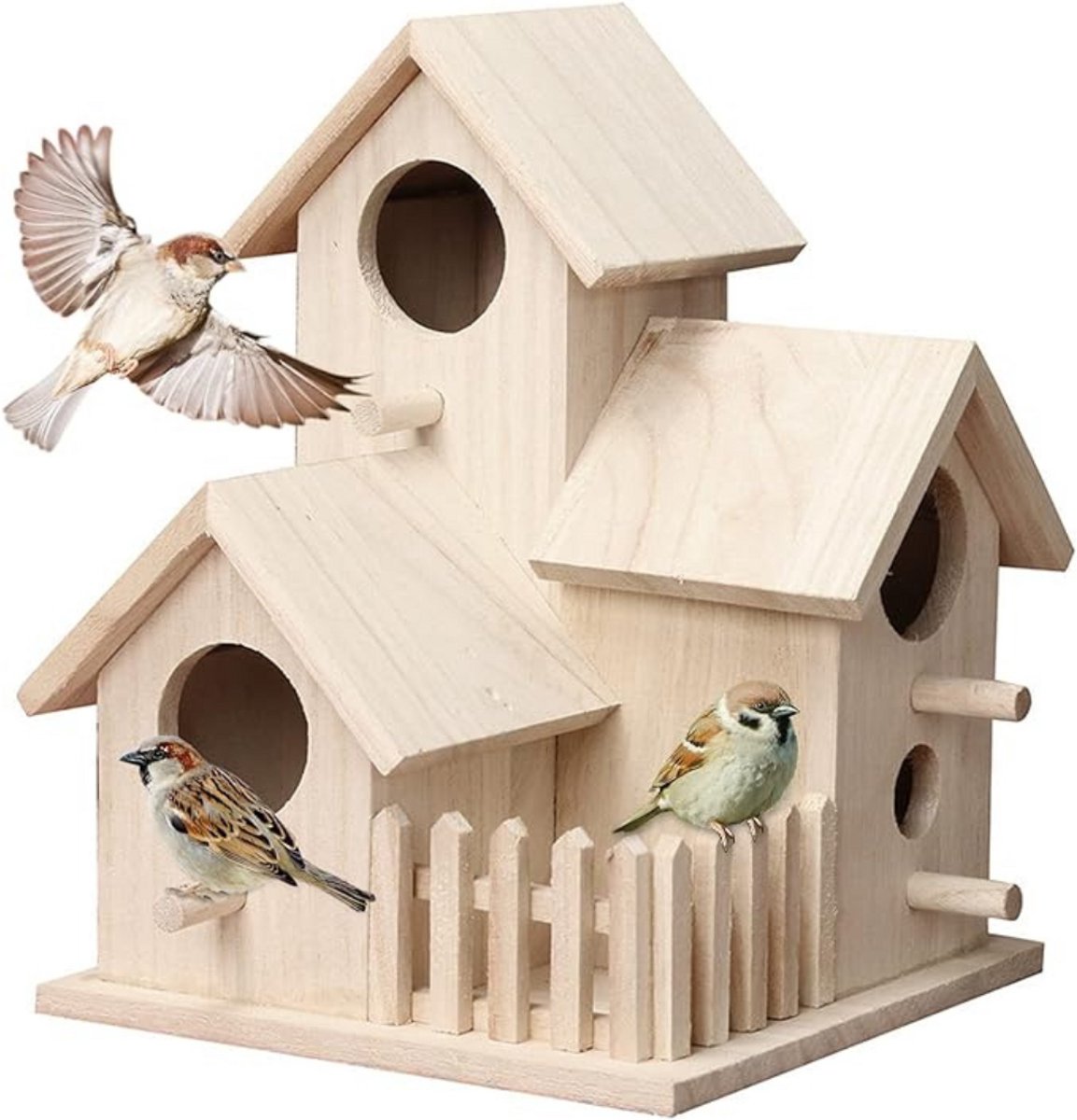 Zylo® Nestkastje Koolmees - Nestkastje Pimpelmees - Nestkastje Koolmees Bouwpakket - Hout - 15cm x 15cm x 20cm