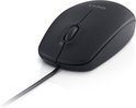 Souris optique Dell noire filaire, vue de face.
