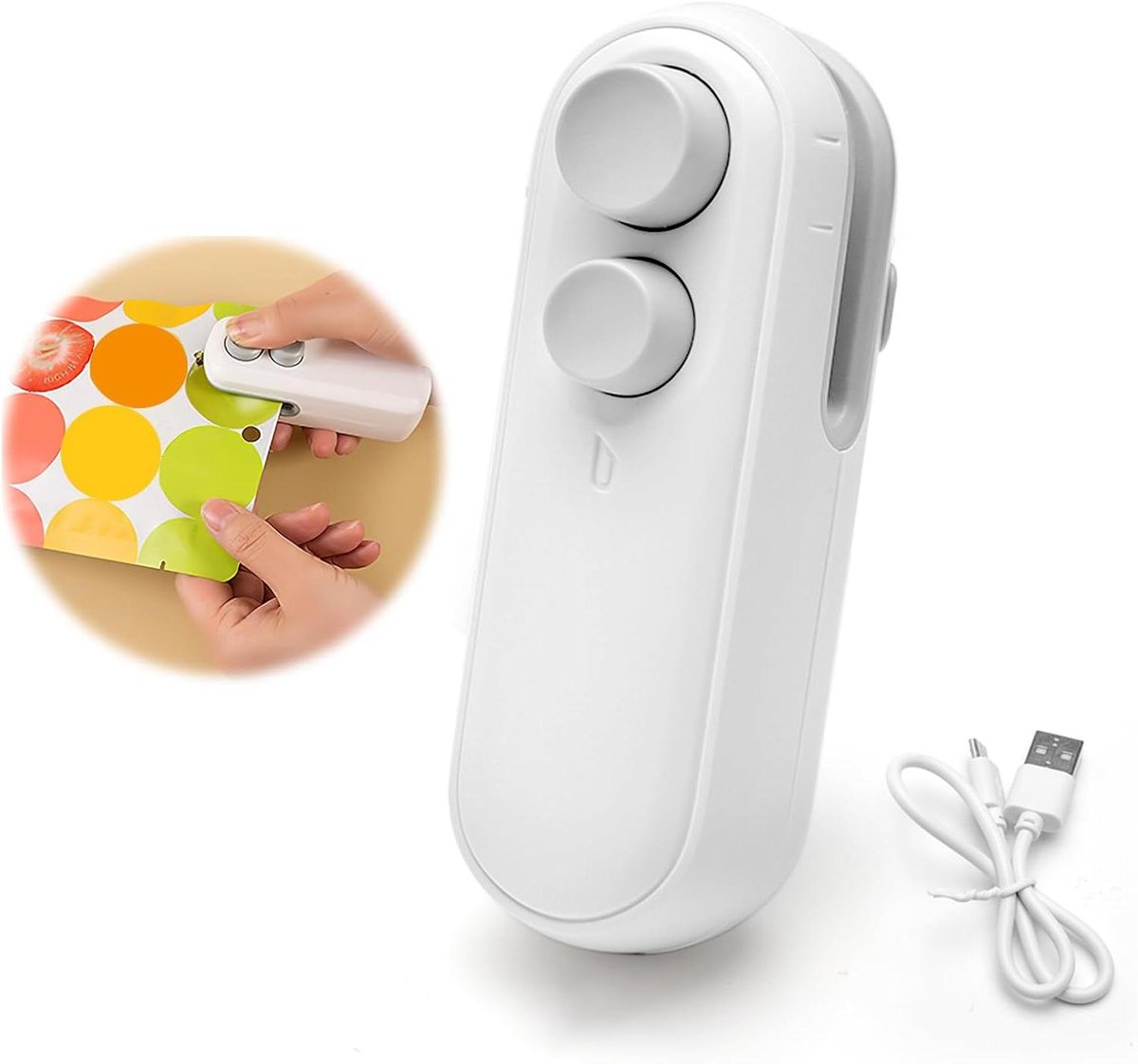 2-in-1 Folielasapparaat met Cutter en Magnetische Afzuiging - Oplaadbaar - Klein formaat