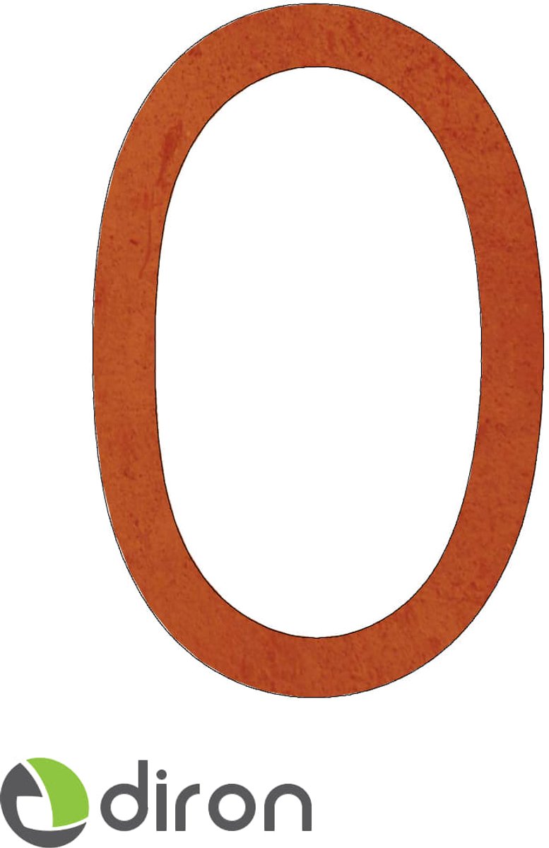 Huisnummer - Cortenstaal - 15 cm. - Nr.0 - CeGo -Diron