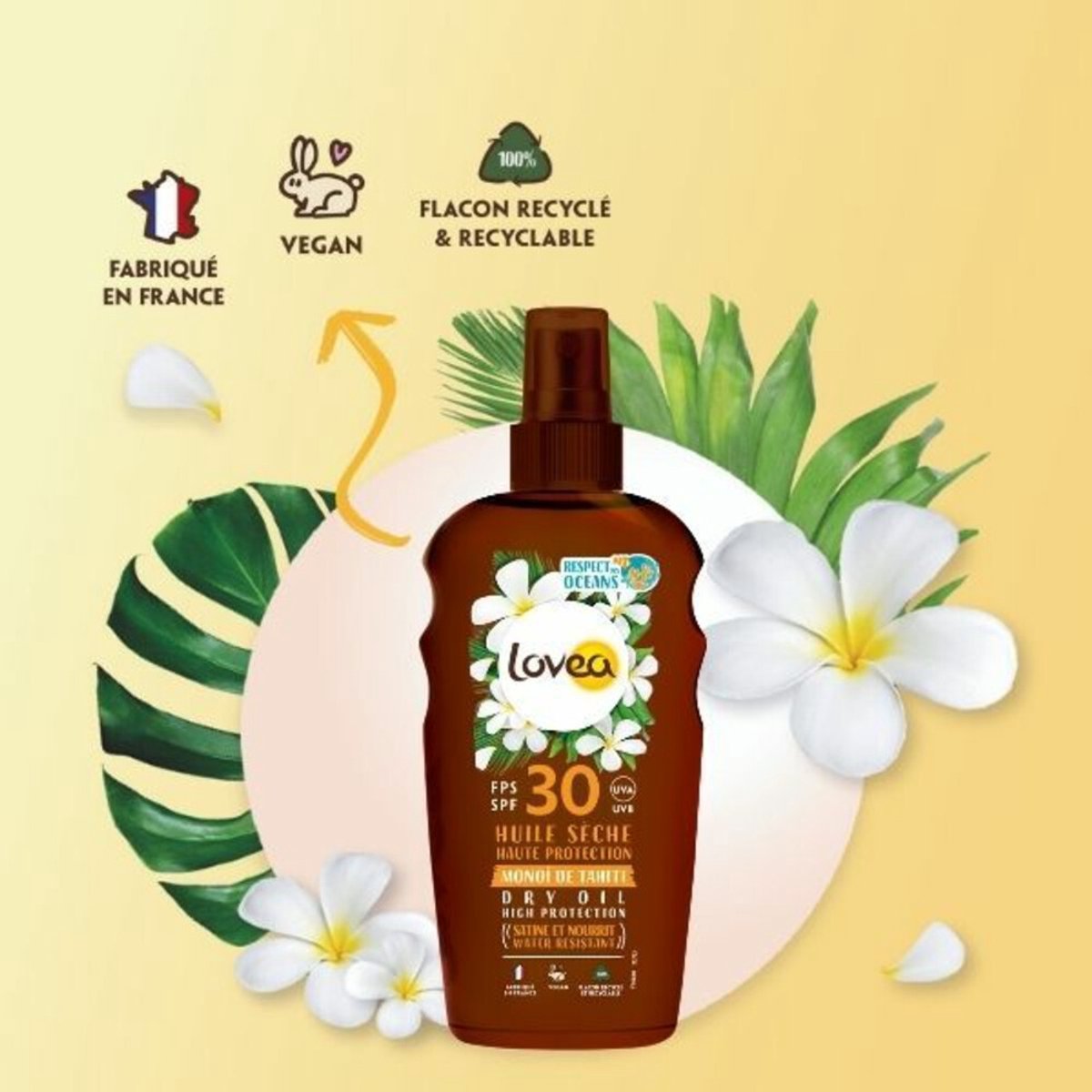 Goedkoopste 3x Lovea Sun Dry Oil Spray Zonnebrand SPF 30 150 ml