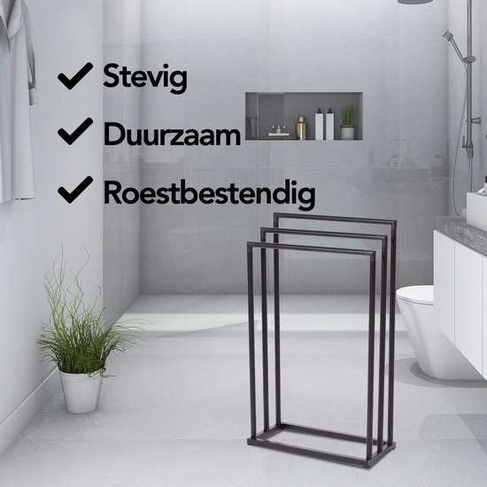 Brixy Handdoekrek - Badkamer - 3 Armen - Handdoekstang - Handdoekenrek