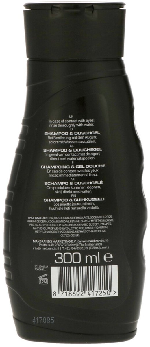 Body-X Fuze Douchegel Hair & Body Energy - 6 x 300 ml - Voordeelverpakking