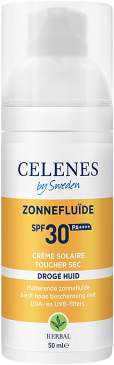 Goedkoopste 3x Celenes Herbal Dry Touch Zonnefluïde SPF 30 Alle Huidtypes 50 ml