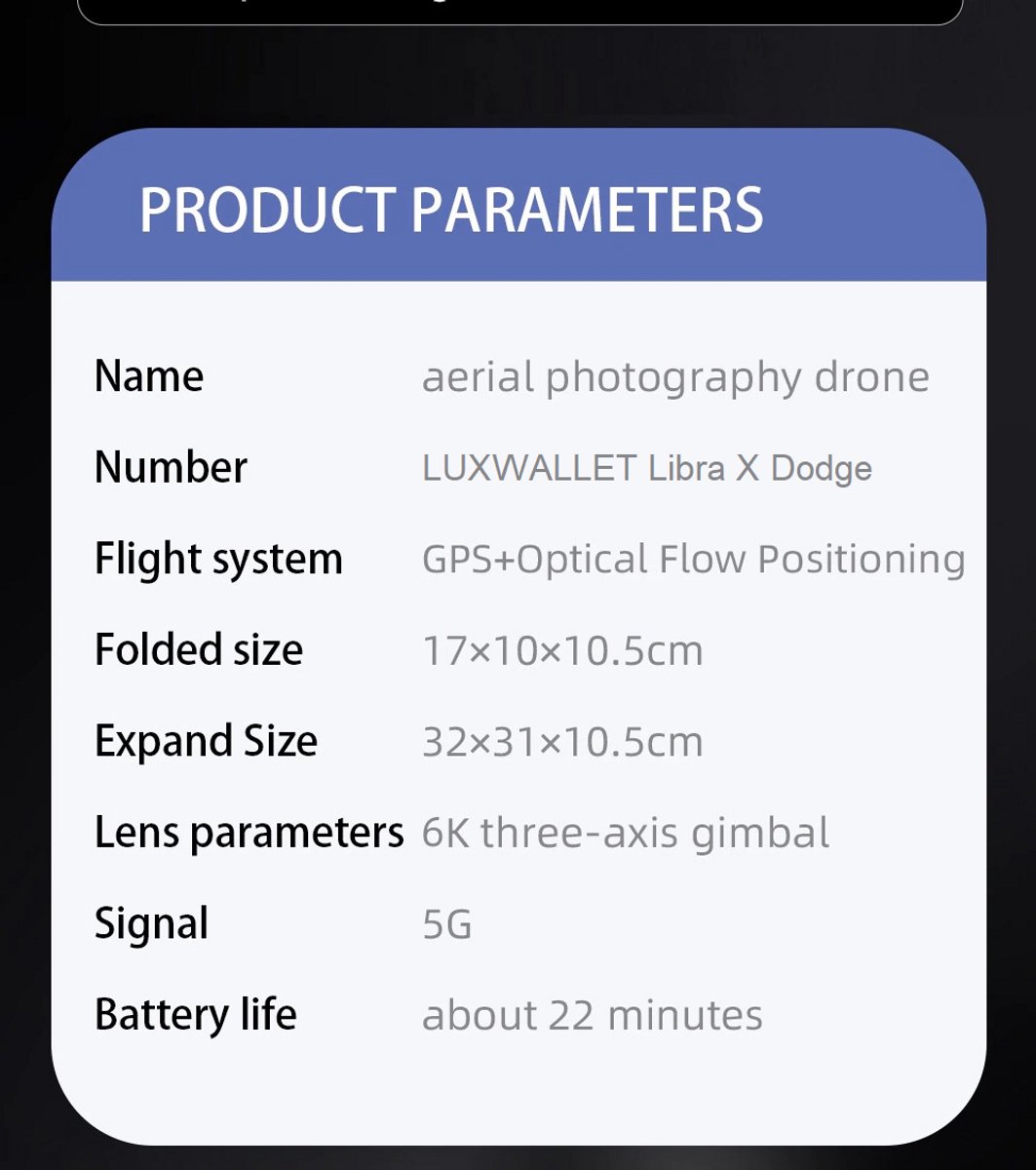 LUXWALLET Libra X Dodge – GPS Drone – 3-As Gimbal - Laser Obstakel Ontwijking - GPS Terugkeer + 64GB Micro SD - Volg Mij Modus – Borstelloze Motoren - Dubbele Camera - 1200m - One Key Take-off & Landing - Zwart thumbnail 6