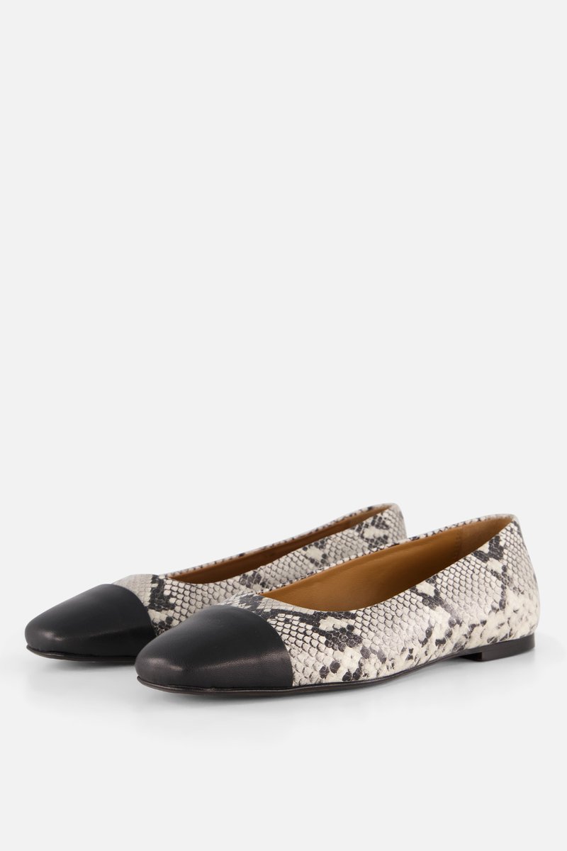 Linea Zeta Snake Ballerina's zwart Leer - Maat 37