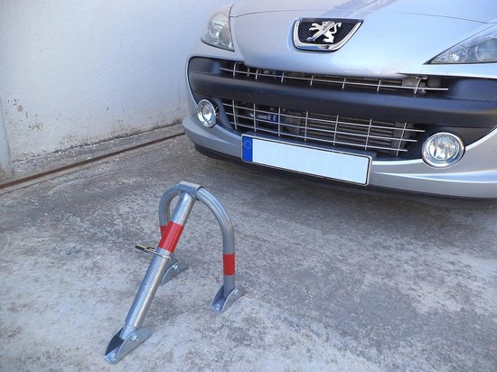 SNS SAFETY LTD Anti-diefstal, Opvouwbaar Parkeerbarrièreslot, Gemaakt van Gegalvaniseerde Stalen buis 32 mm, met 3 Poten en Hangslot, 71 x 50 cm ( Verpakking van 1
