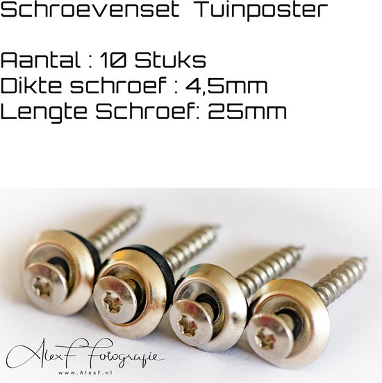 * PREMIUM * Tuinposter | Tuindoek - Bevestigingsset Schroeven (set van 10)