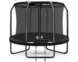 Thunder Trampoline 244 cm – Ronde Tuintrampoline – Max. 150 kg – Met Ladder – Zwart
