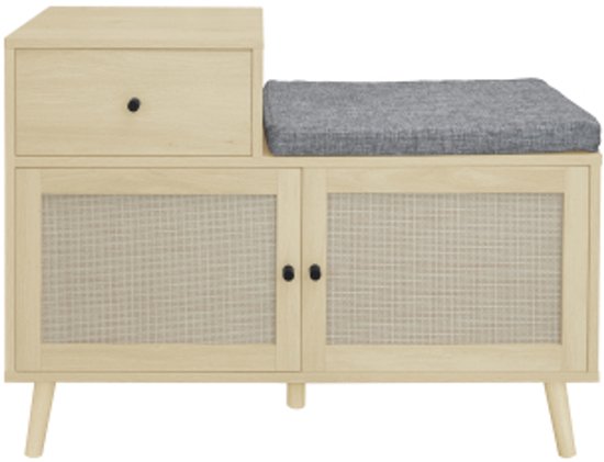 Premium schoenenrek bank met deur - moderne slanke verborgen schoenenkast in zwart goud | Schoenopbergorganizer voor hoge hakken, ingangen, gangen