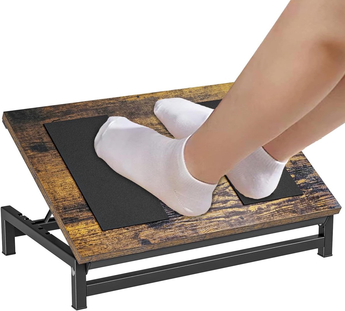 Verstelbare Voetsteun voor Onder Bureau - Ergonomische Voetenbank met Antislip Oppervlak en 4 Hoogteposities