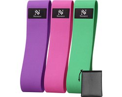 Nuvance Weerstandsbanden Set Inclusief Draagtas - 3 Delige Set - Resistance Band - Fitness Elastiek - eBook met extra oefeningen