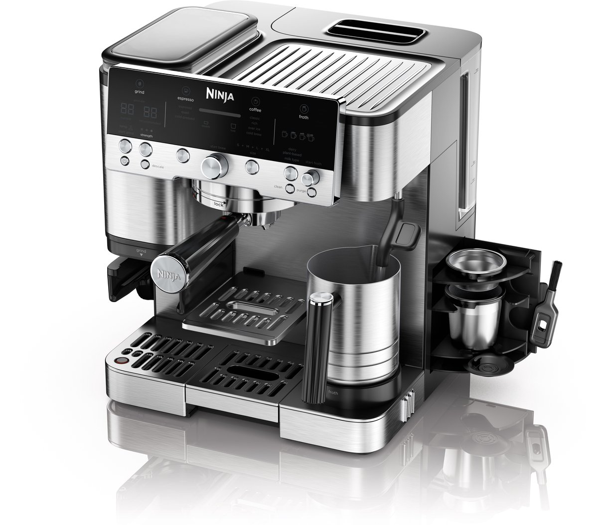 Afbeelding 2 van Ninja Luxe Café Premier 3-in-1 Espressomachine en Filterkoffiezetapparaat met Melkopschuimer - ES601EU