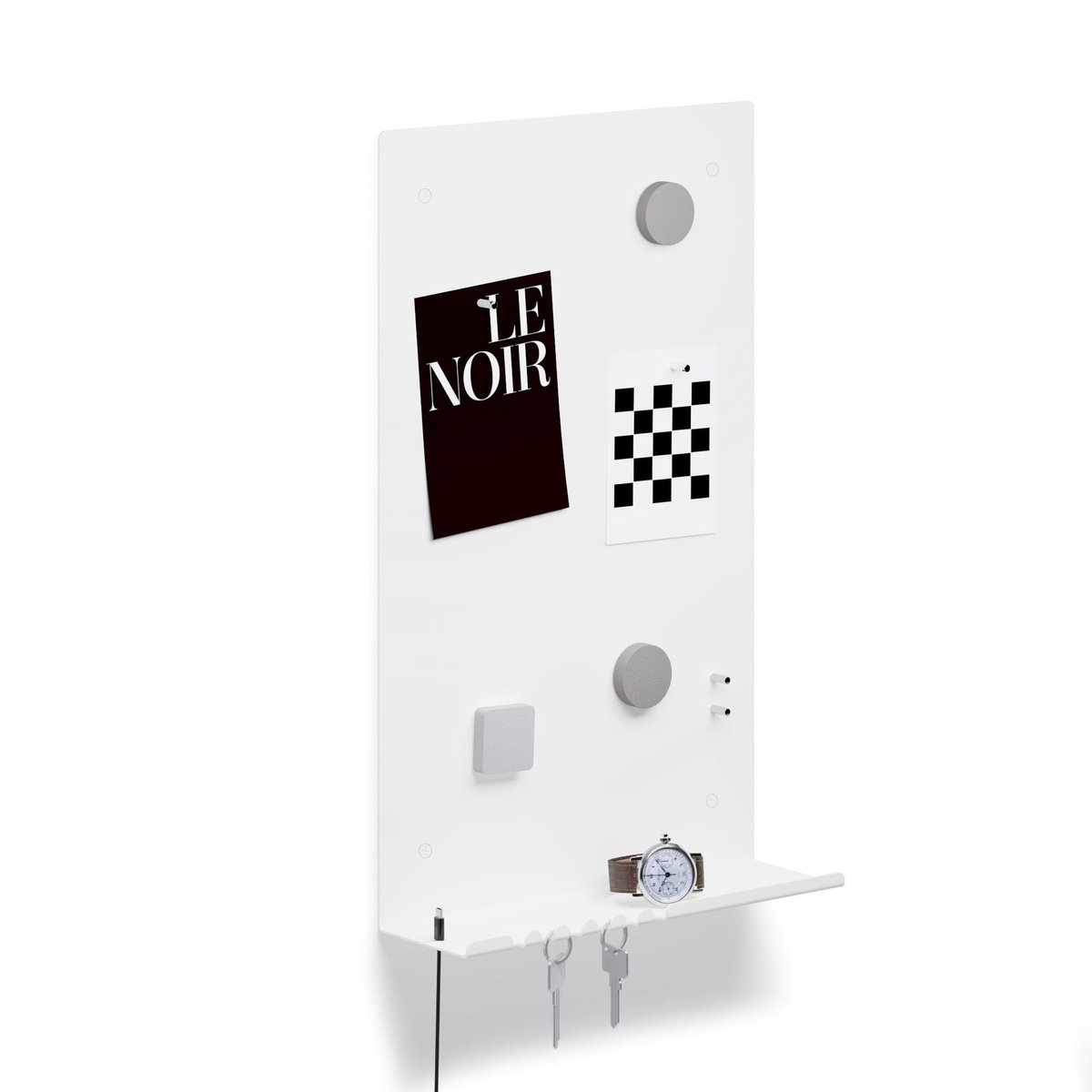 Ibenzoa® Multifunctioneel Wit Plaatstaal Opbergbord met Magneten en Telefoonhouder - 30 x 49 cm