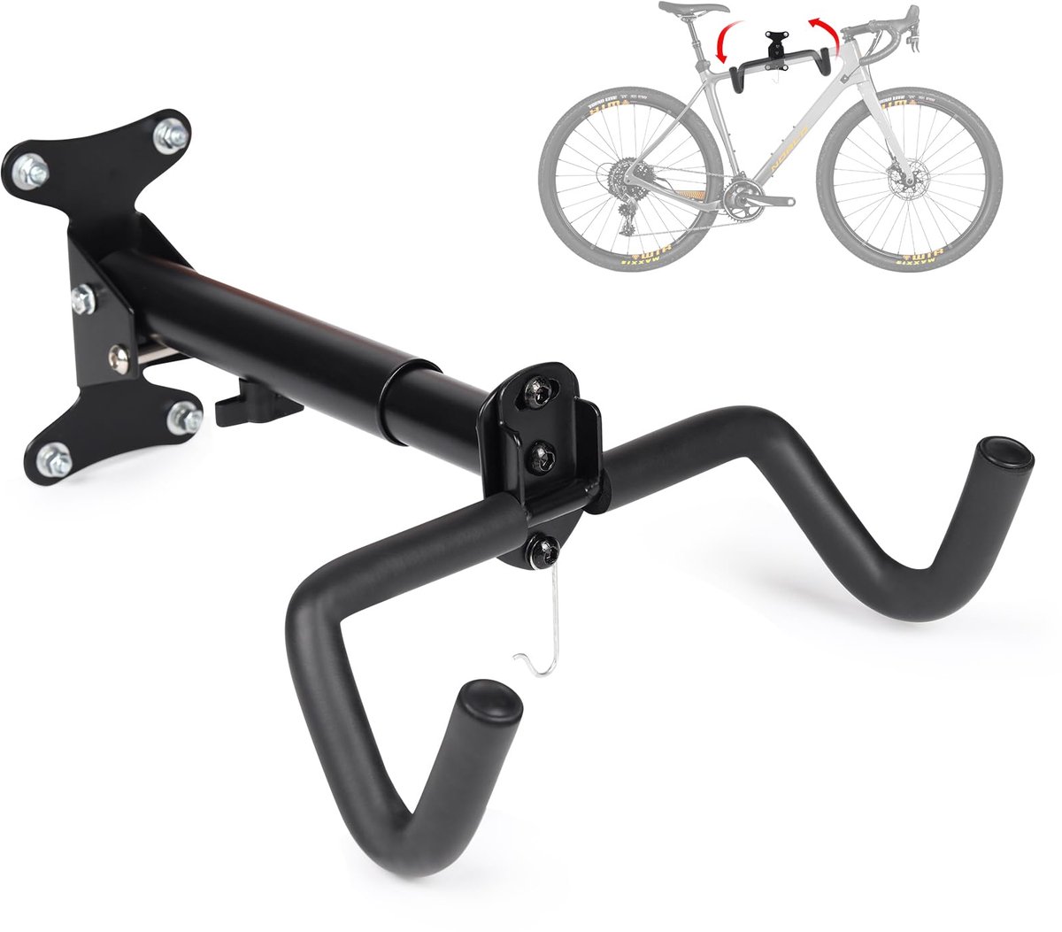 Ibenzoa® Fietsenrek - Verstelbare Wandhouder met Zachte Bekleding