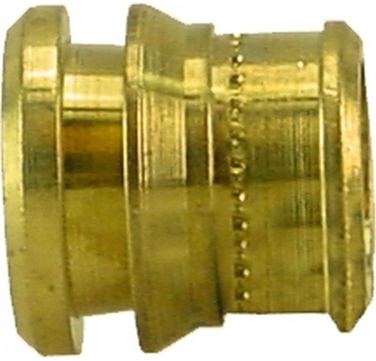 MESSING KNEL VERLOOPNIPPEL 1 - DELIG - 12 MM x 10 MM - VOOR IN KNELKOPPELINGEN 12 MM OM DAN TE VERKLEINEN NAAR 10 MM - J-17