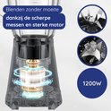 Een 1200W motor met gloeiende spoelen. Close-up van 4 en 6-messen units.