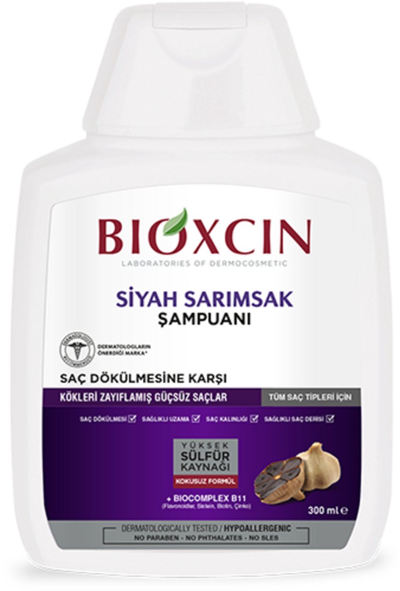 Bioxsine (Bioxcin) Dermagen Zwarte Knoflook Shampoo voor Haaruitval 300ml - Anti-Haaruival- Herbal shampoo-Bio shampoo-bioxcin-bioxsine - Haarverzorging - Haaruitval