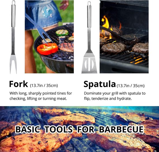 Famanu Gebruiksvoorwerp Set Rvs Professionele Grill Accessoires Tool Met Tas Gemakkelijk Te Dragen (9) van Famanu — afbeelding 5