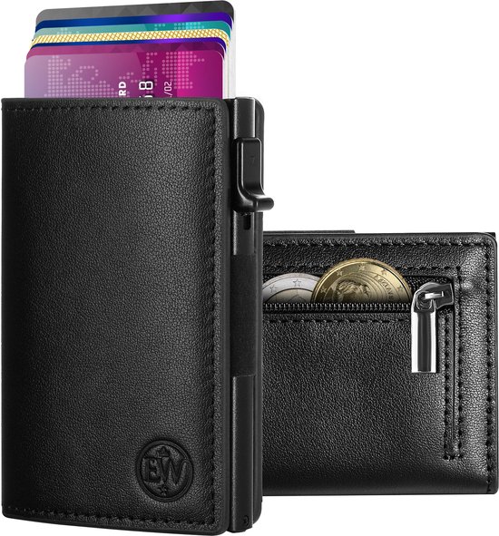 EliteWallets Pasjeshouder Deluxe – Ritsvakje – Uitschuifbaar – Zwart
