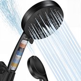 BOTC Douchekop met Hoge druk en Filter - Model: S016 - douchekop regendouche - 10 Sproeistanden - Waterbesparende - Zwart